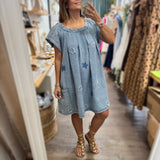 Stars Light Denim Dress