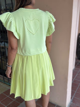 Lime Green Contrast Dress