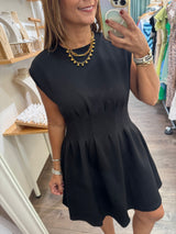 Black Cinched Waist Dress