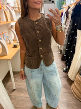 Brown Corduroy Vest/Top