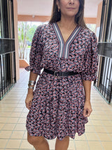 Mauve Mix Print Dress