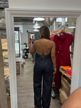 Dark Denim Halter Top & Jeans Set