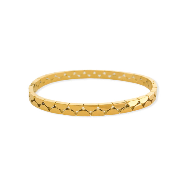 Gold Semi Circle Bangle Bracelet (BL)