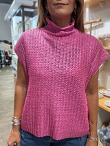 Pink Metallic Knitted Top