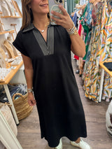 Black  Neck Detail Dress