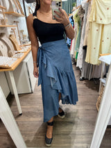 Chambray Wrap Around Skirt