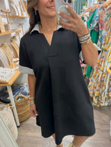 Black Stripes Detail Dress