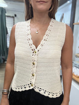 Beige Knitted Vest/Top