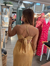 Gold Cutout Maxi Dress