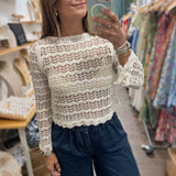 Ivory & Gold Metallic Knitted Top