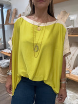 Chartreuse Dolman Sleeves Top