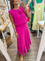 Magenta Top & Skirt Set