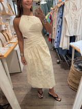 Ivory Embroidered Back Detail Dress
