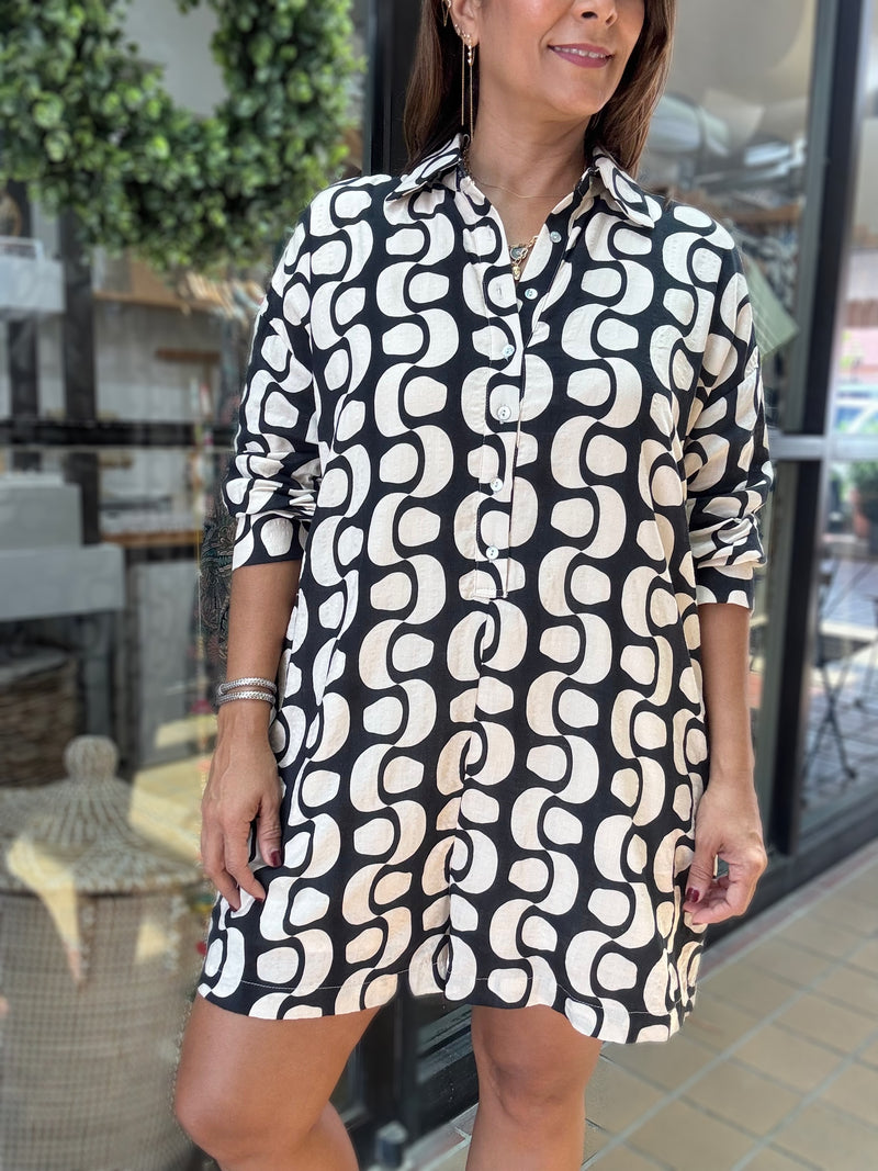 Black & White Print Romper