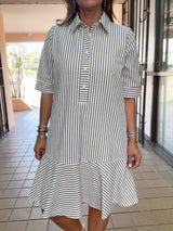 Blue Stripes Drop Waist Dress