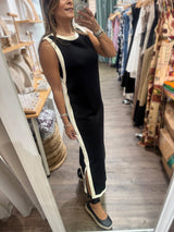 Black & Ivory Side Detail Dress