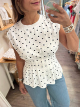 White Polka Dots Top