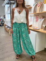 Ivory Top & Leopard Harem Pants Set