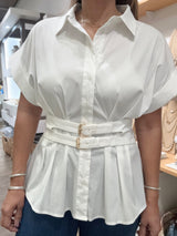 White Waist Detail Top