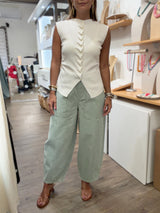 Light Green Barrel Jeans