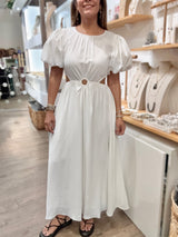 White Cut Out Detail Dress