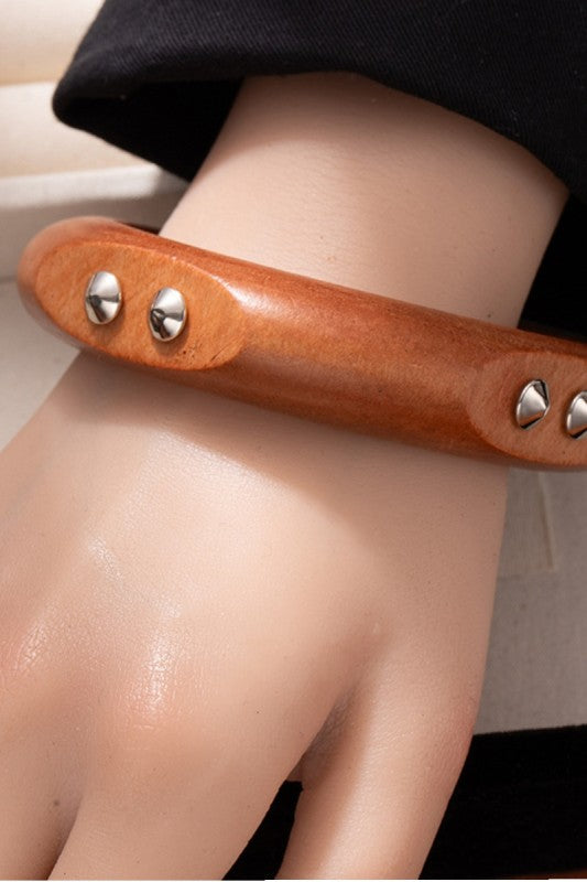 Studs Wood Bangle