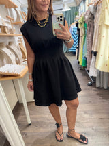 Black Cinched Waist Dress