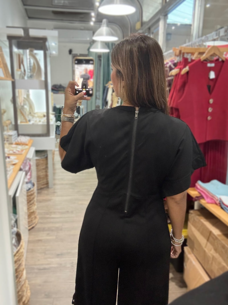Black V-Neck Jumpsuit