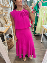 Magenta Top & Skirt Set