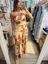 Earth Tones Print Jumpsuit