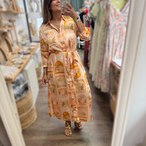 Earth Tone Mix Maxi Dress
