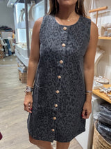 Black Mix Print Shift Dress