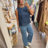 Dark Denim Back Detail Top