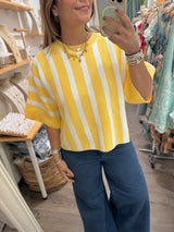 Yellow Stripes Knitted Top