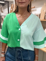 Green & Aqua Top
