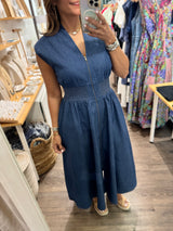 Denim Smocked Waist Dress