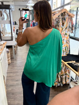 Green One Shoulder Top