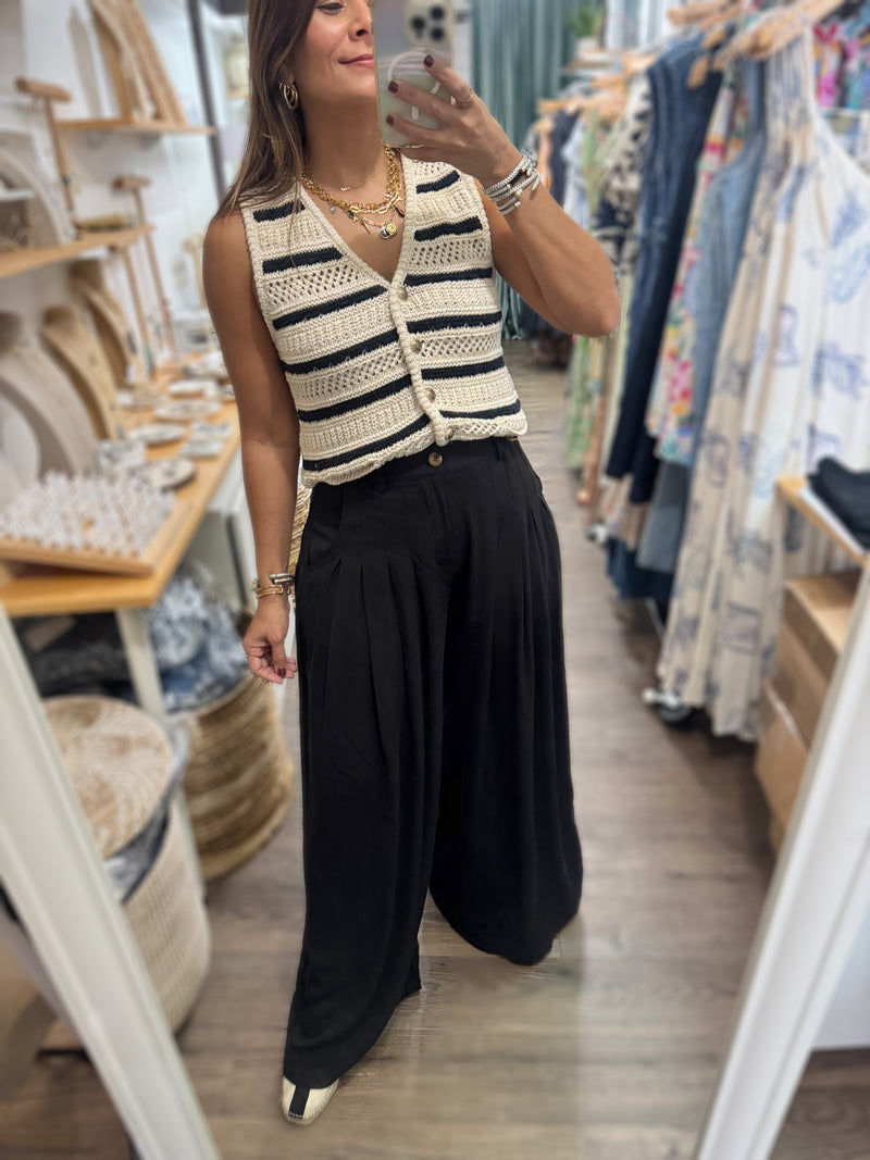 Black Pleated Pant
