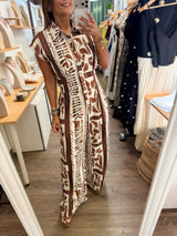 Brown Back Detail Jumpsuit