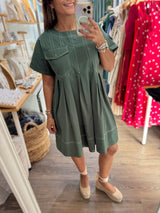 Hunter Green Front Pocket Dress