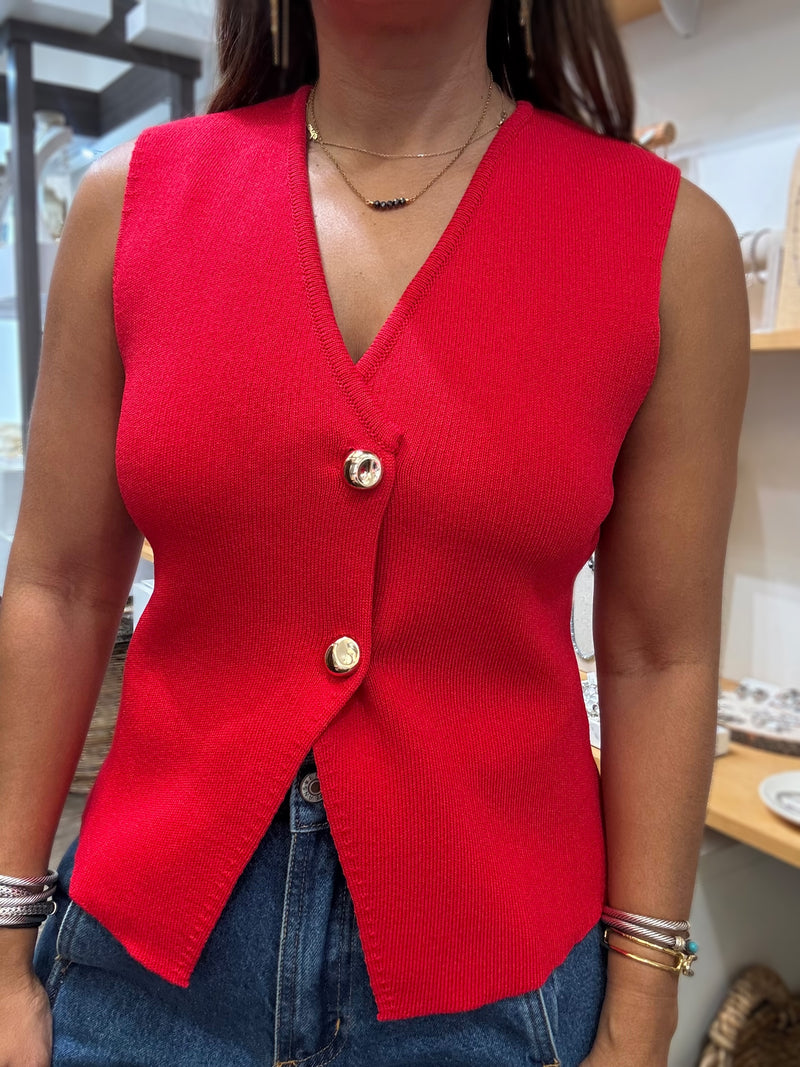 Red Vest w/Gold Buttons