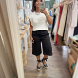 Black Knee Length Shorts