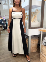 Contrast Trim Maxi Dress