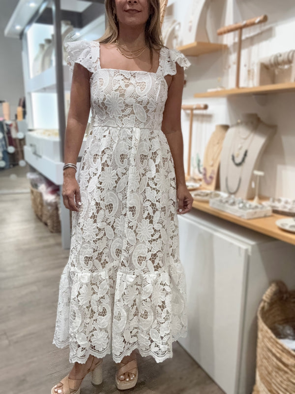White Lace Maxi Dress