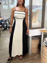 Contrast Trim Maxi Dress