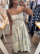 Bandana Print Smocked Dress