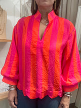 Fuchsia & Orange Stripes Top