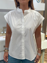 White Ric Rac Trim Top