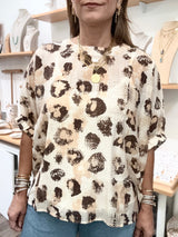 RE-STOCK Leopard Print Dolman Sleeves Top