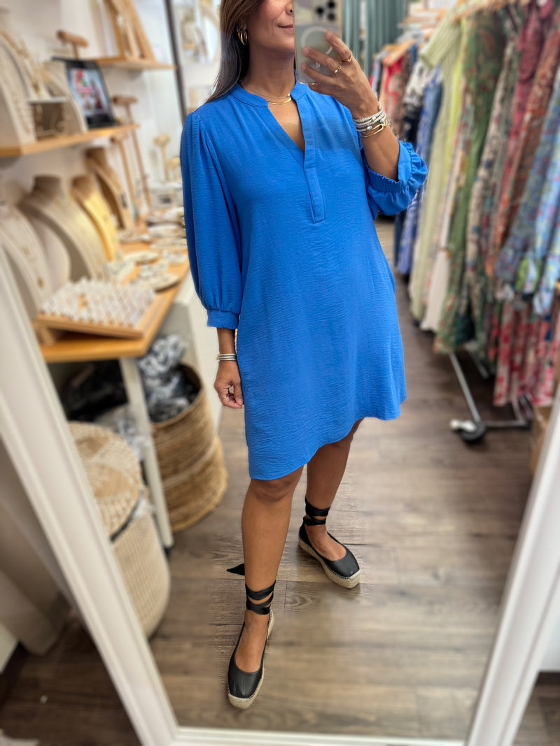 Royal Blue 3/4 Sleeves Dress